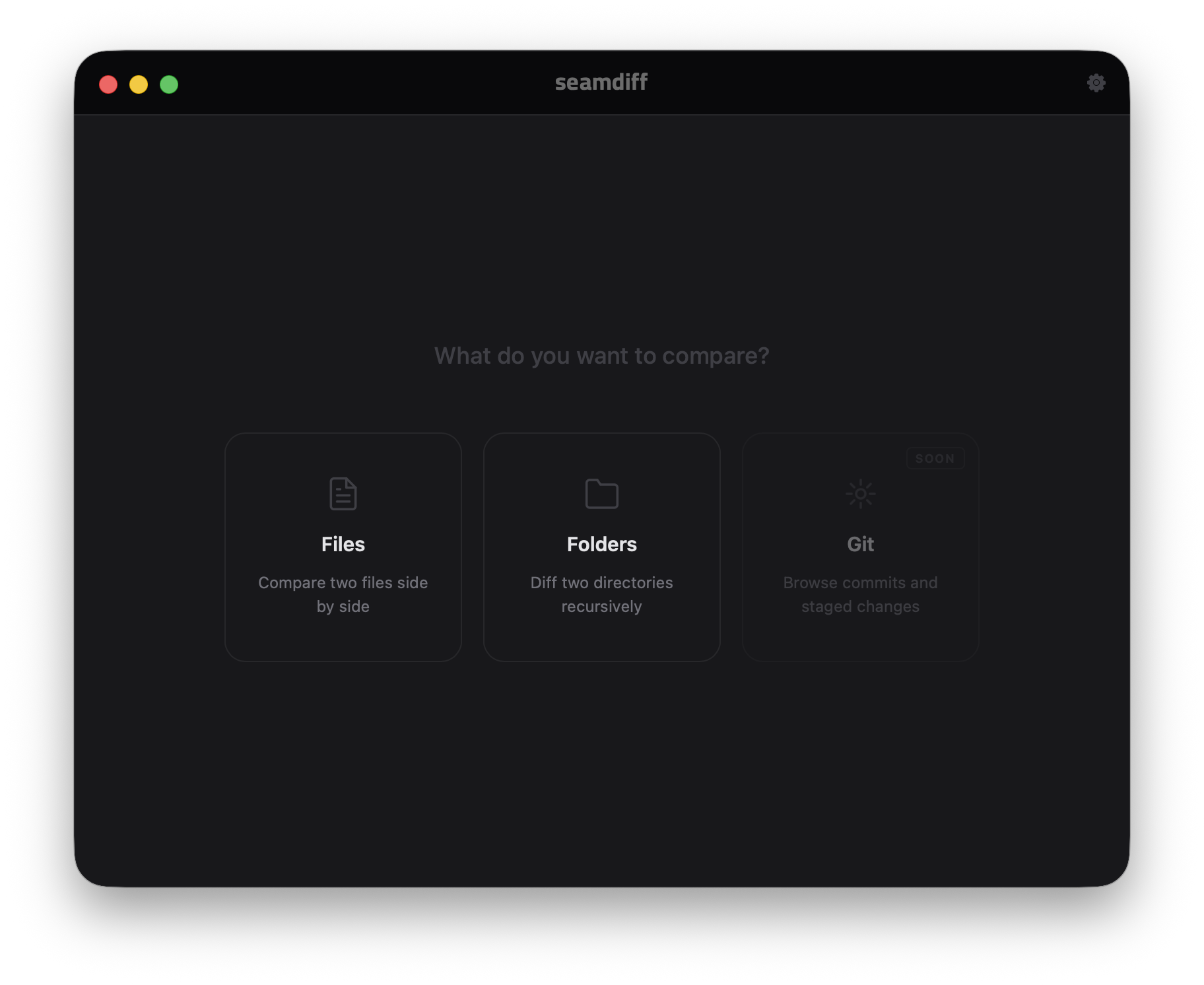 SeamDiff dark theme